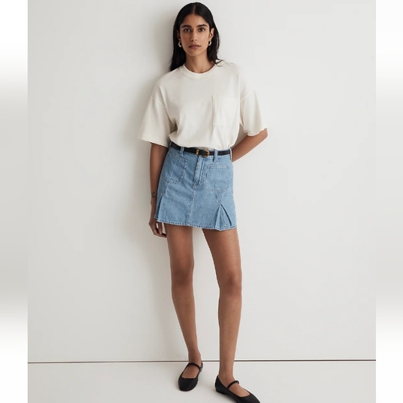 Madewell Denim - MADEWELL Pleated Denim Mini NWT